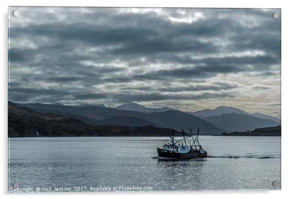 Trawler Coming Home Little Loch Broom, Ullapool, Acrylic by Nick Jenkins