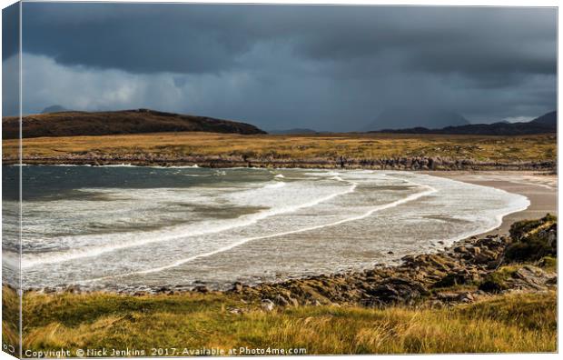 Achnahaird Beach on the Coigach Peninsula Scotland Canvas Print by Nick Jenkins
