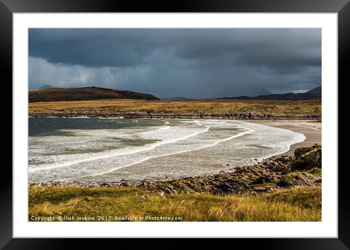 Achnahaird Beach on the Coigach Peninsula Scotland Framed Mounted Print by Nick Jenkins