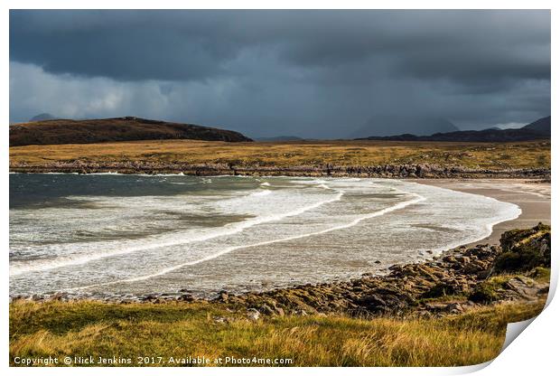Achnahaird Beach on the Coigach Peninsula Scotland Print by Nick Jenkins