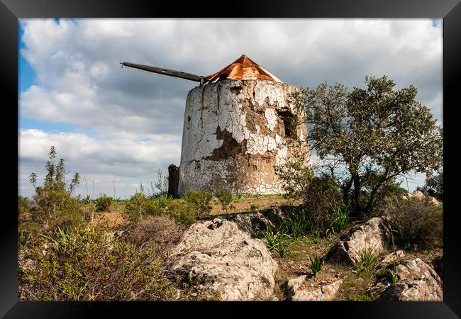 Derelict Windmill Laranjeiras Portugal Framed Print by Wight Landscapes