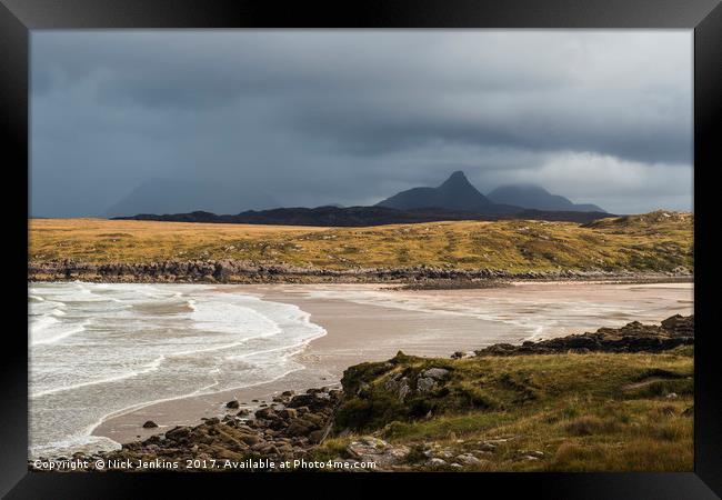 Achnahaird Beach on the Coigach Peninsula Scotland Framed Print by Nick Jenkins