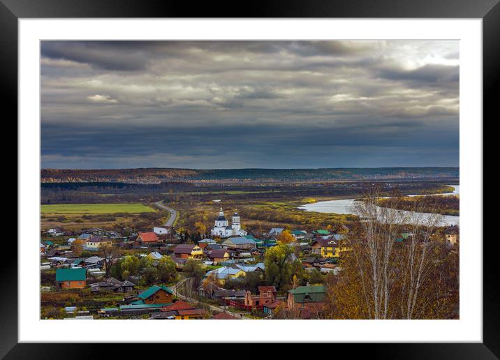 A cloudy October day in the vicinity of Tomsk Framed Mounted Print by Dobrydnev Sergei