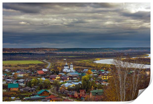 A cloudy October day in the vicinity of Tomsk Print by Dobrydnev Sergei