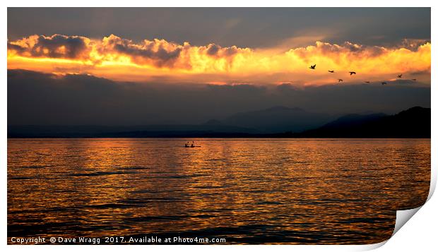 Lake Como Sunset Print by Dave Wragg