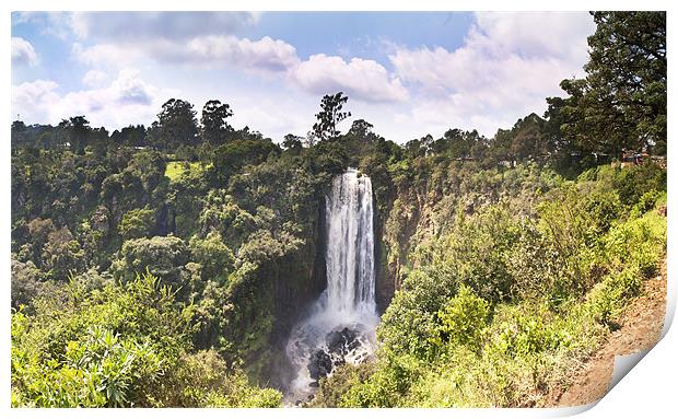 Great rift waterfall Print by Malcolm Smith