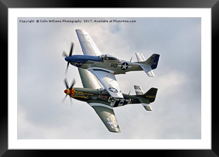 Mustang Flypast  - Duxford 1 Framed Mounted Print by Colin Williams Photography
