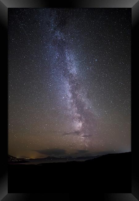 The Milky Way Over Applecross and Skye Framed Print by Derek Beattie