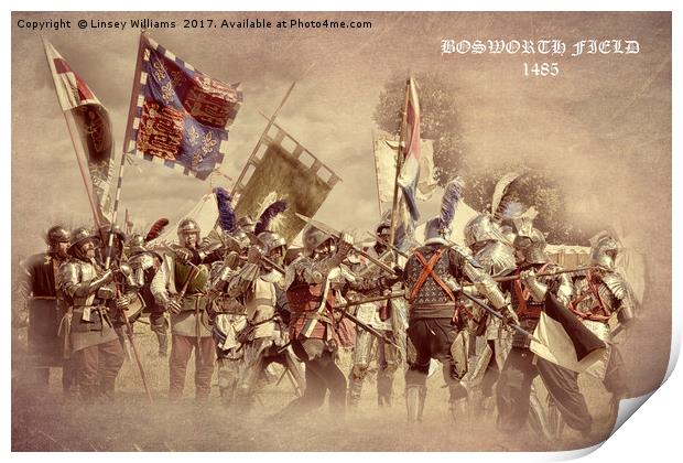 Bosworth Battlefield Re-enactment Print by Linsey Williams