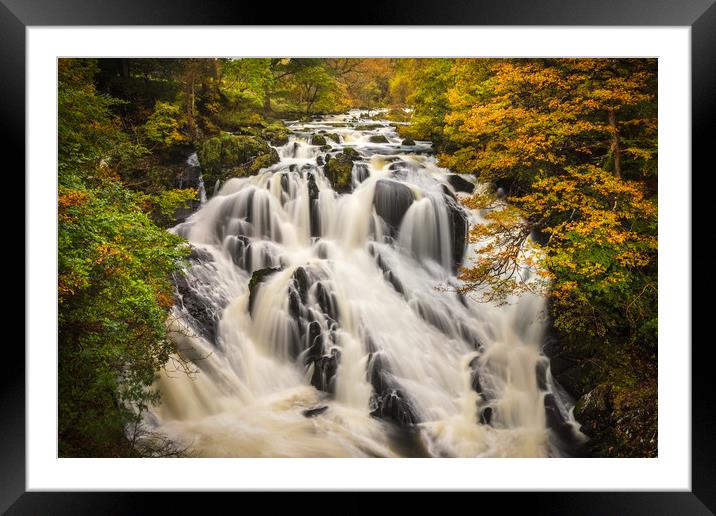 Swallow Falls Betws-y-Coed Wales Framed Mounted Print by Jonathan Smith