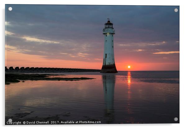 Perch Rock Lighthouse Acrylic by David Chennell