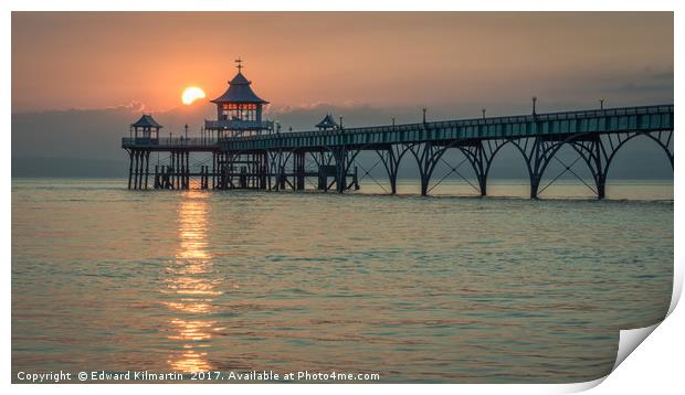Sunset Clevedon Pier Print by Edward Kilmartin