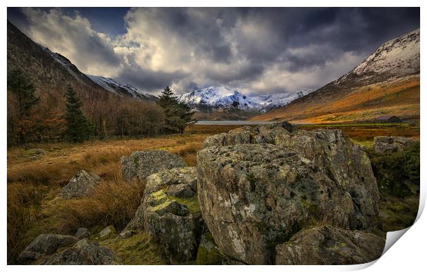 Looking down the Ogwen valley Print by Clive Ashton