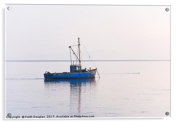 Fishing Boat in Morecambe Bay Acrylic by Keith Douglas