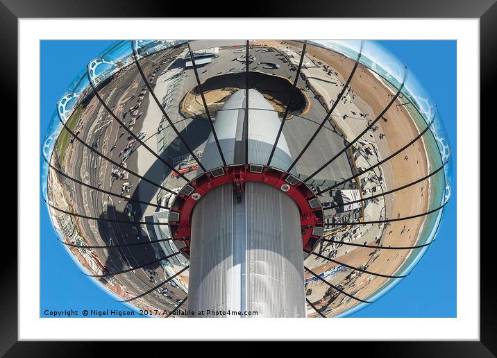 Brighton's i360 observation reflecting its own sha Framed Mounted Print by Nigel Higson