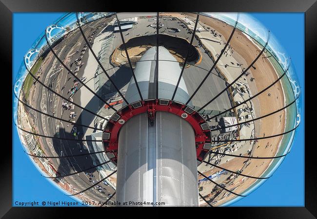 Brighton's i360 observation reflecting its own sha Framed Print by Nigel Higson