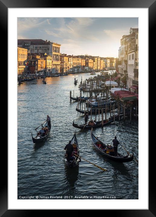 Venetian Gondolas Framed Mounted Print by James Rowland