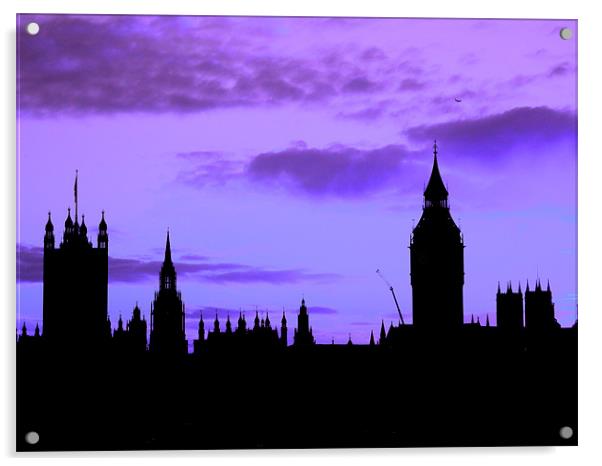 London Skyline Acrylic by Heather Newton