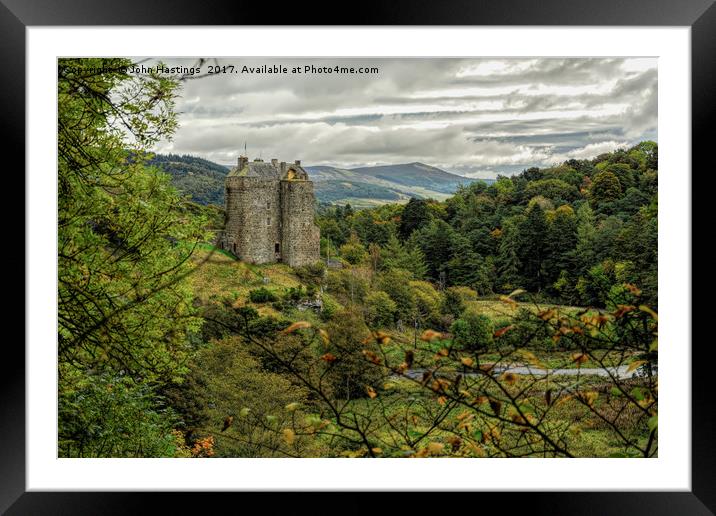 Neidpath Castle: A Picturesque Scottish Landscape Framed Mounted Print by John Hastings