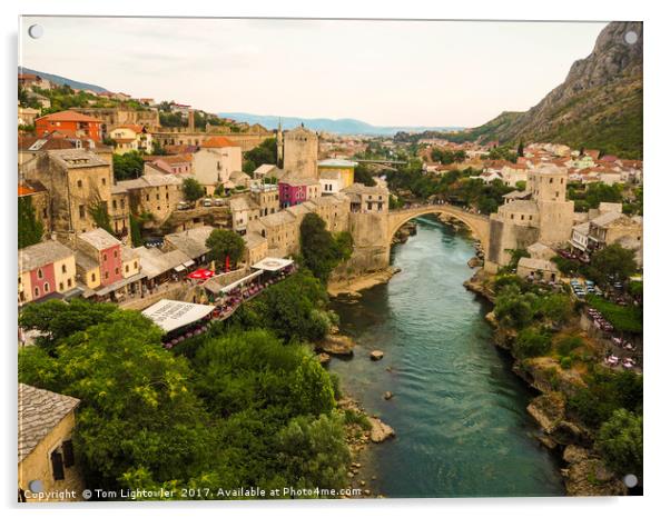 Mostar Bridge Bosnia Acrylic by Tom Lightowler