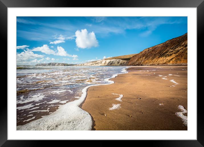 Compton Bay Beach Isle Of Wight Framed Mounted Print by Wight Landscapes