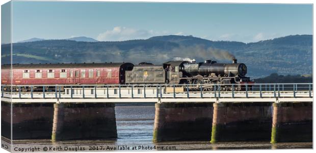 Steam train on the Kent Viaduct  Canvas Print by Keith Douglas