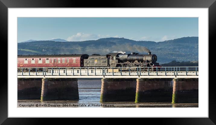 Steam train on the Kent Viaduct  Framed Mounted Print by Keith Douglas