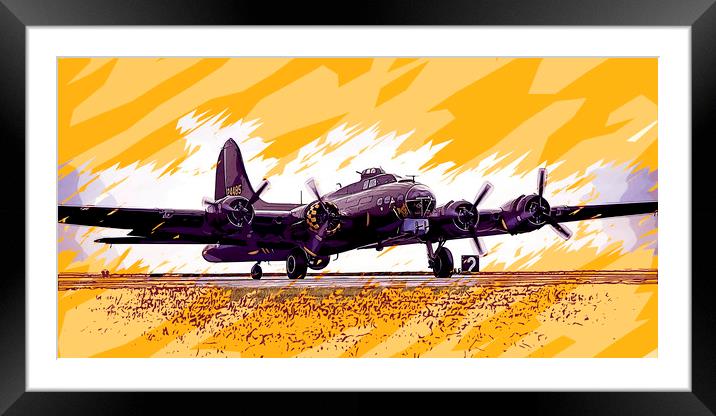 B17 Flying Fortress Comic Strip Framed Mounted Print by J Biggadike