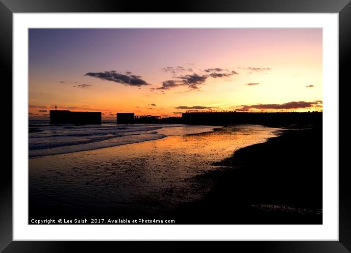 Hastings Harbour Arm at sunset Framed Mounted Print by Lee Sulsh