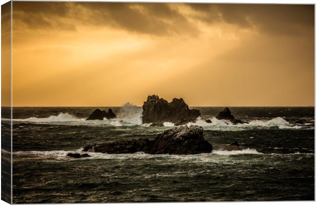 Lizard Point Cornwall Sunset Canvas Print by Jonathan Smith