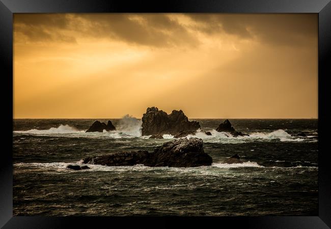 Lizard Point Cornwall Sunset Framed Print by Jonathan Smith