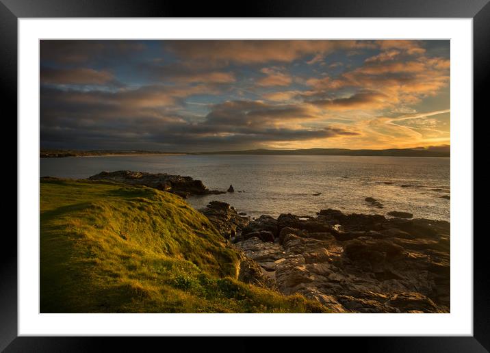Sunset at St Ives bay Cornwall Framed Mounted Print by Eddie John
