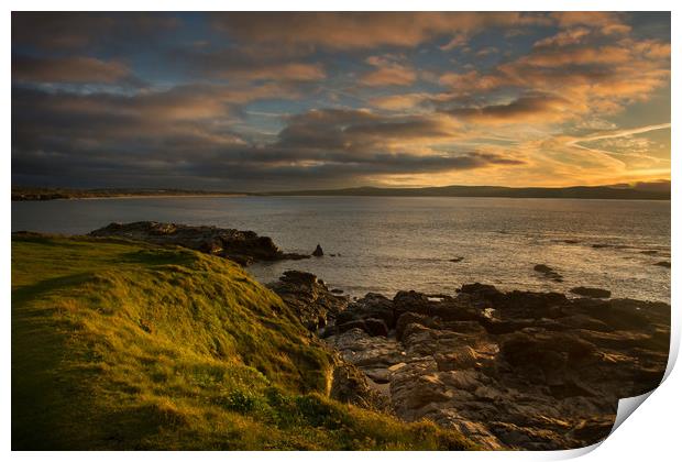 Sunset at St Ives bay Cornwall Print by Eddie John