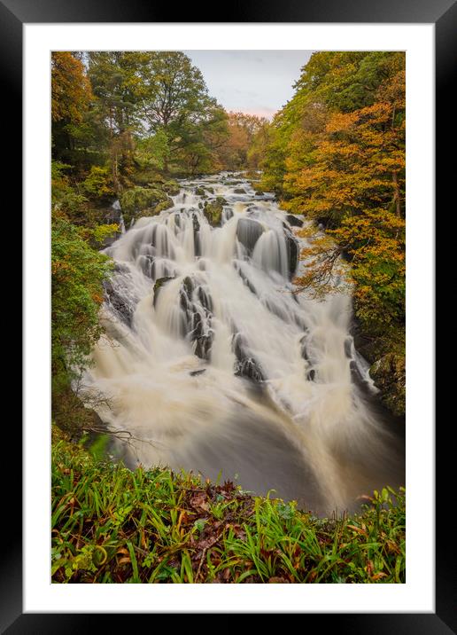 Swallow Falls Waterfall, betws-y-coed, Wales Framed Mounted Print by Jonathan Smith