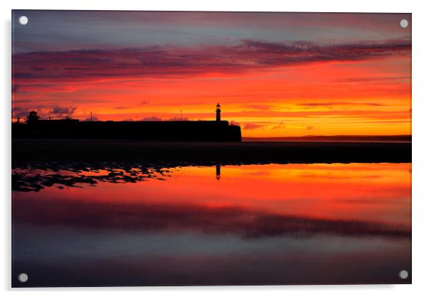 St Ives Cornwall Sunrise Acrylic by Jonathan Smith