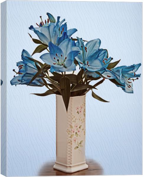 Blue Lilies Canvas Print by David McCulloch