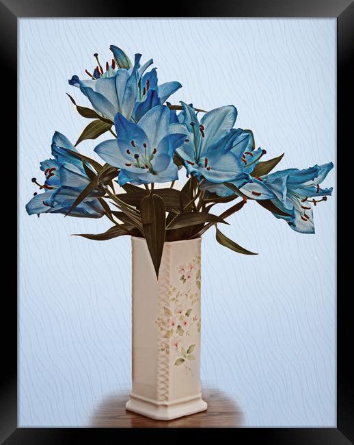 Blue Lilies Framed Print by David McCulloch