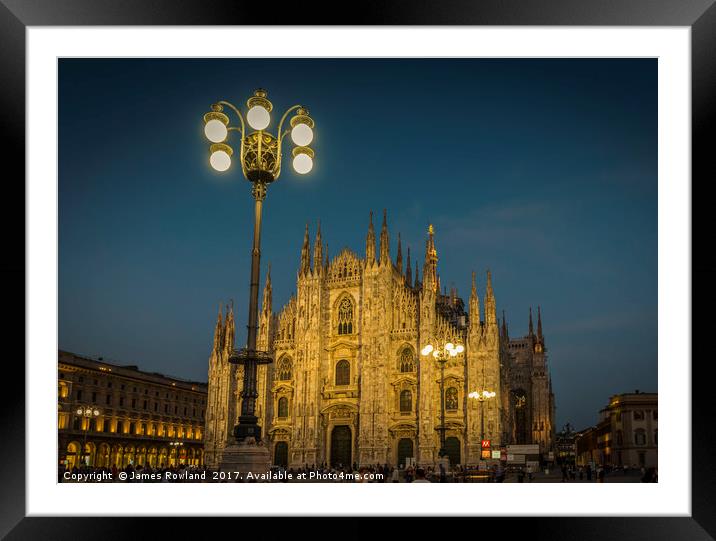 Milan Duomo at Night Framed Mounted Print by James Rowland