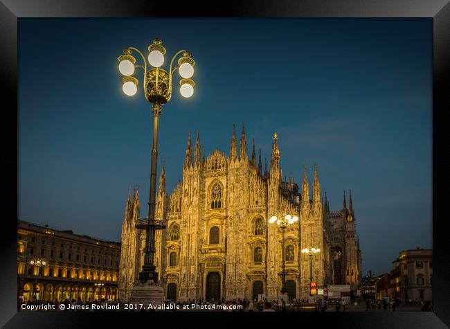 Milan Duomo at Night Framed Print by James Rowland
