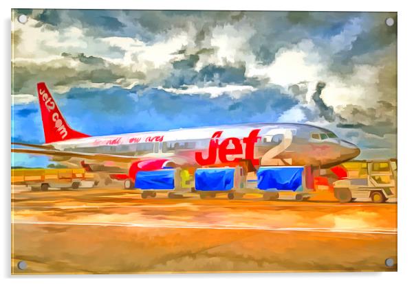 Pop Art Airliner Acrylic by David Pyatt