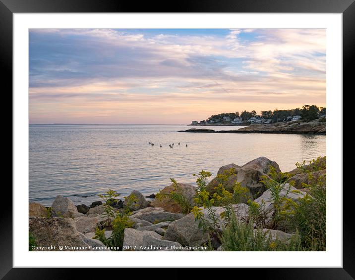 Autumn Seaside Blue Hour  Framed Mounted Print by Marianne Campolongo
