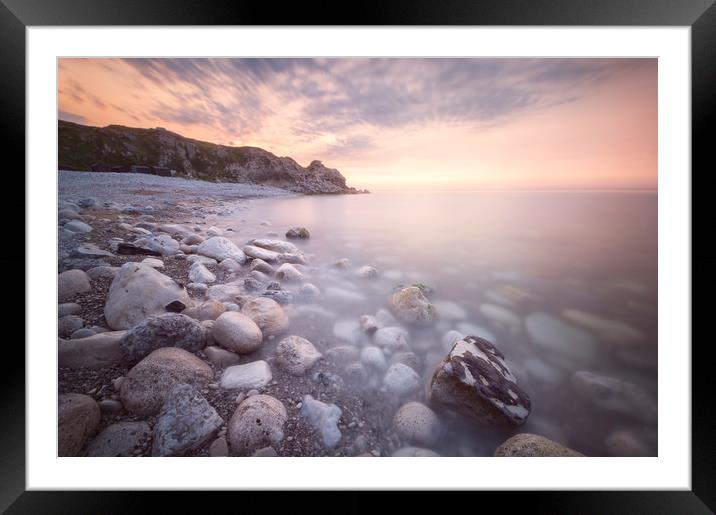 Sunlit Cove Framed Mounted Print by Chris Frost