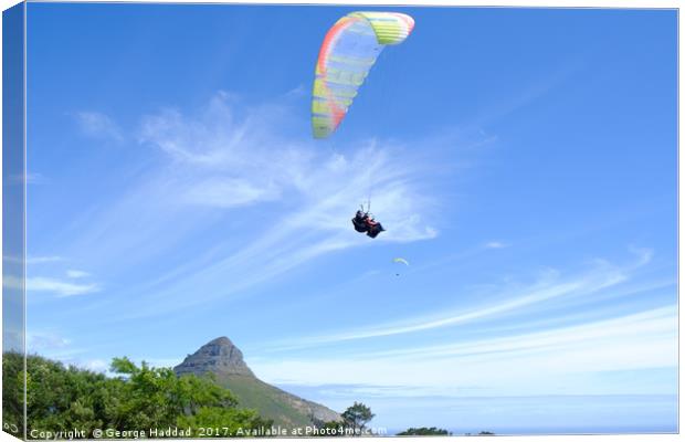 Paraglide Cape Town Canvas Print by George Haddad
