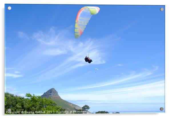 Paraglide Cape Town Acrylic by George Haddad
