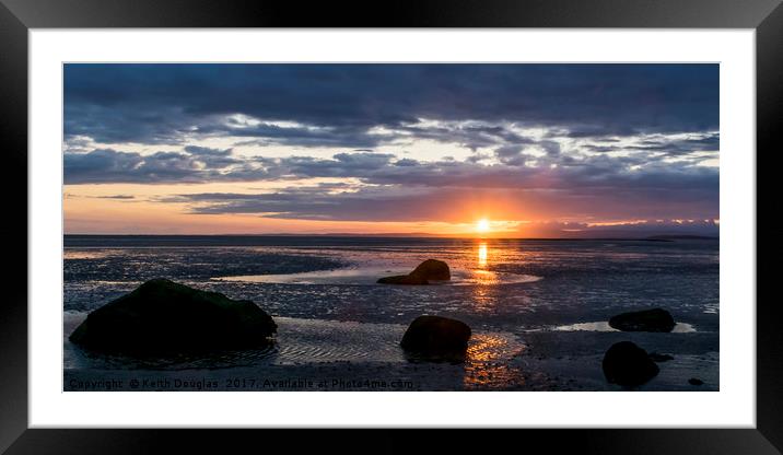 Sunset on the shore Framed Mounted Print by Keith Douglas