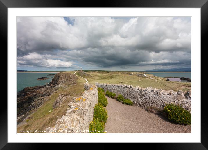 Pathway to cross on Llanddwyn island, Anglesey, Gw Framed Mounted Print by Kevin Hellon