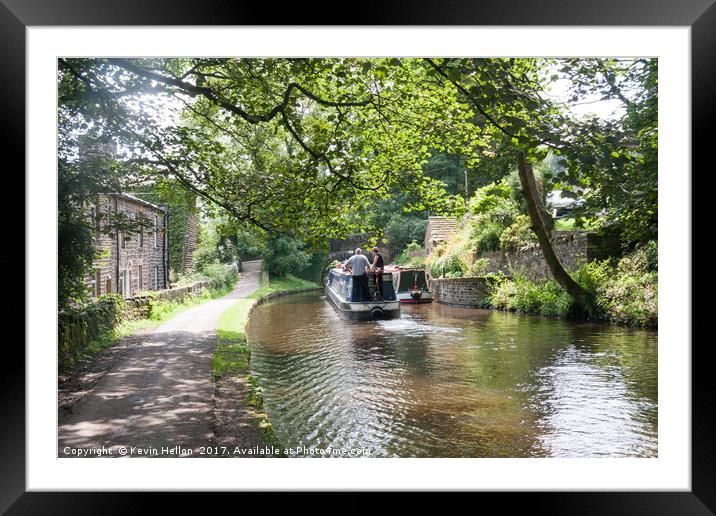Pound and lock on the Huddersfield Narrow Canal, U Framed Mounted Print by Kevin Hellon