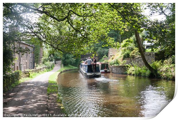 Pound and lock on the Huddersfield Narrow Canal, U Print by Kevin Hellon