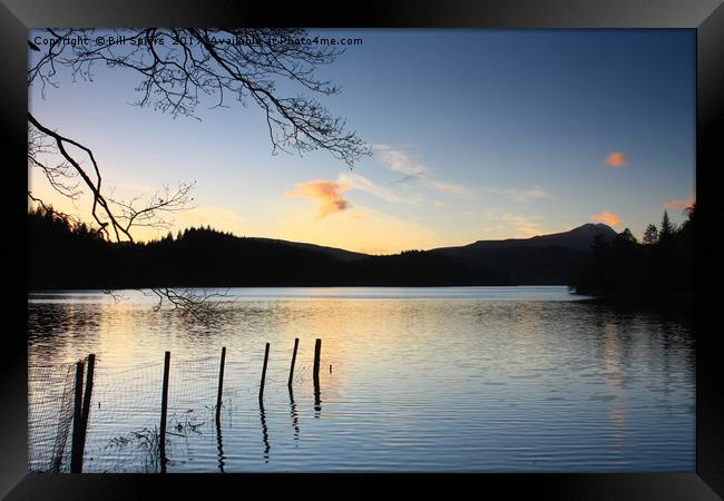 Loch Ard Sunset Framed Print by Bill Spiers