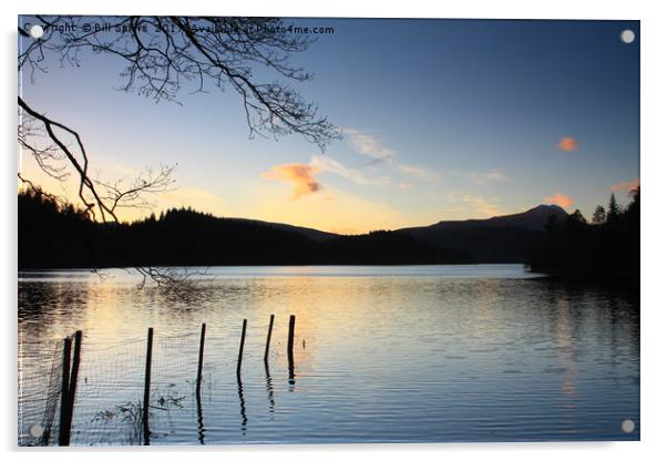 Loch Ard Sunset Acrylic by Bill Spiers